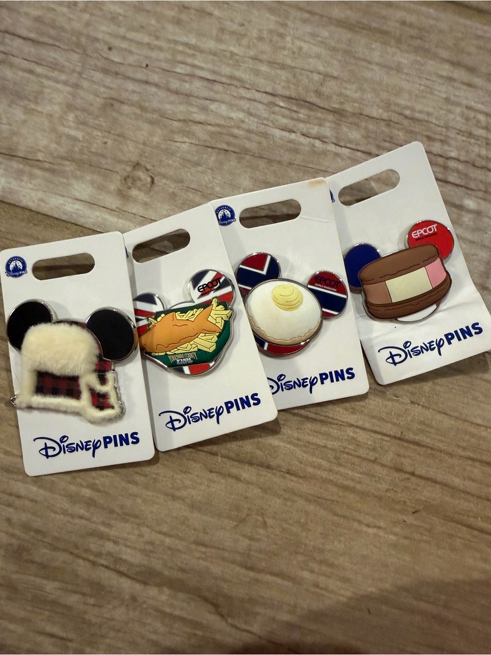Disney epcot world showcase Food-Themed Enamel Pin Set - Multicolor